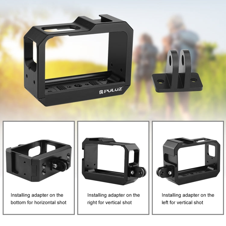 PULUZ Aluminum alloy Frame Mount Protective Case Cage with Cold Shoe Base Slot & Tripod Base Adapter for Insta360 One R(Black) by PULUZ