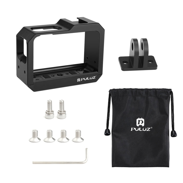 PULUZ Aluminum alloy Frame Mount Protective Case Cage with Cold Shoe Base Slot & Tripod Base Adapter for Insta360 One R(Black) by PULUZ