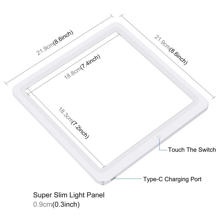 PULUZ Mini LED Photography Shadowless Light Lamp Panel Pad + Studio Shooting Tent Box, Acrylic Material, 20cm x 20cm Effective Area by PULUZ
