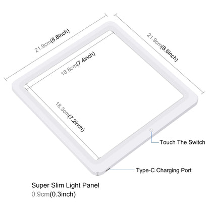 PULUZ Mini LED Photography Shadowless Light Lamp Panel Pad + Studio Shooting Tent Box, Acrylic Material, 20cm x 20cm Effective Area by PULUZ