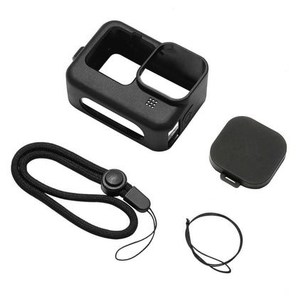 PULUZ for GoPro HERO12 Black /11 Black /10 Black /9 Black Silicone Protective Case Cover with Wrist Strap & Lens Cover(Black) by PULUZ