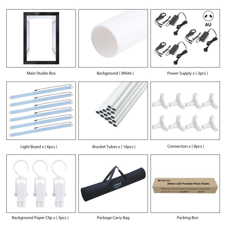 PULUZ 2m 240W 5500K Photo Light Studio Box Kit for Clothes / Adult Model Portrait(AU Plug) by PULUZ