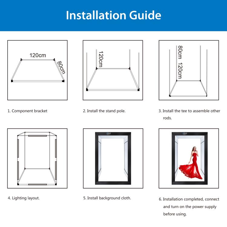 PULUZ 2m 240W 5500K Photo Light Studio Box Kit for Clothes / Adult Model Portrait(UK Plug) by PULUZ
