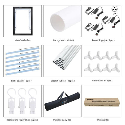 PULUZ 2m 240W 5500K Photo Light Studio Box Kit for Clothes / Adult Model Portrait(UK Plug) by PULUZ