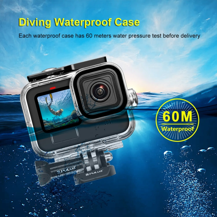 For GoPro HERO13 Black /12 Black /11 Black /10 Black /9 Black PULUZ 60m Waterproof Housing Protective Case with Buckle Basic Mount & Screw by PULUZ