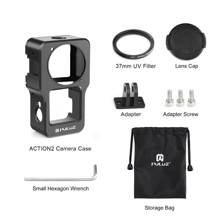PULUZ CNC Aluminum Alloy Cage for DJI Action 2(Black) by PULUZ