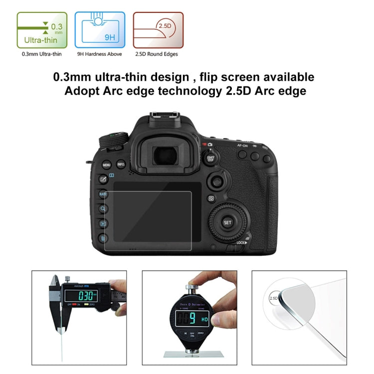 PULUZ 2.5D 9H Tempered Glass Film for Canon EOS 7D Mark II / 7D / N2 / PSN / Nikon V1 / P520 / S9400 / S680 / COOLPIX S6500 / S5200 / Samsung WB35F / OLYMPUS VG170 / 1DIV / Fuji S205 / Casio ZR70 / FC500S by PULUZ