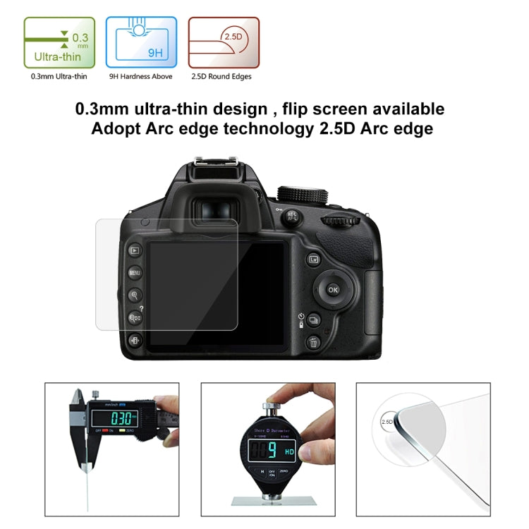 PULUZ 2.5D 9H Tempered Glass Film for Nikon D3200, Compatible with D3500 / D3100 / D3300 / D3400 / AW130S / W300, Canon SX410 / SX400 / SX430 / SX510 / SX500 / SX530 / SX170, Pentax K50 / K30 / K5 / K7 / K-01 / Samsung WB10 by PULUZ