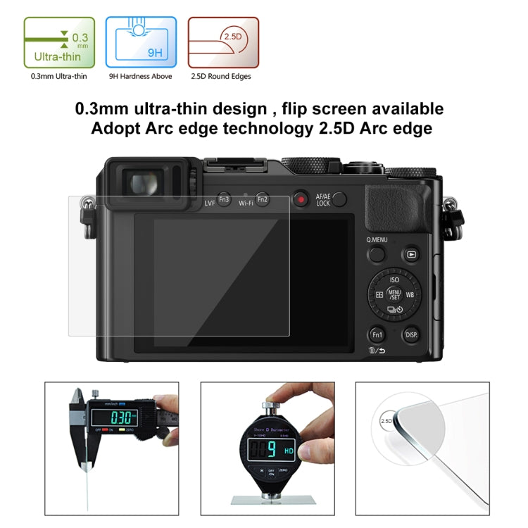 PULUZ 2.5D 9H Tempered Glass Film for Panasonic DMC-LX100, Compatible with Panasonic TX1 / TX2 / LX100II / LX100 / GF2 / GF3 / GF5 / GF6 / WEA / GM1 / FL1GK / GX7 / GF9 / GF8 / GF7 / GM1S / TZ70 / T ... X-E3, Nikon S2 / XS10, Casio ZS240 / ZS210 / ZS190 by PULUZ