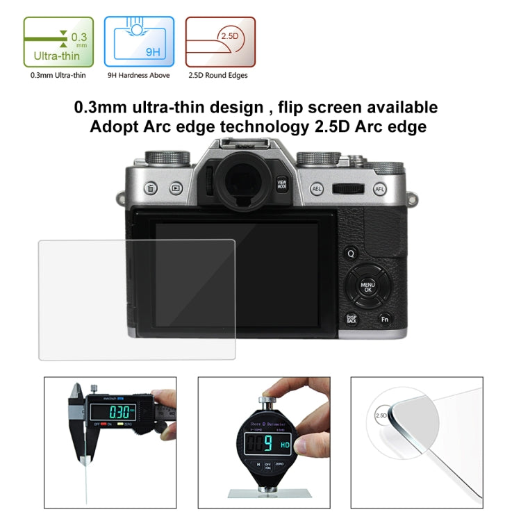PULUZ 2.5D 9H Tempered Glass Film for Fujifilm X-T10, Compatible with Fujifilm X-A1 / X-A2 / X-M1 / X30 / X-T20 / X-T30 / X-T100 / X-E3, Panasonic GF8, Nikon S2, Casio ZS240 / ZS210 / ZS190 / EX-FR200 / EX-FR110H / EX-FR100L / EX-FRX10 by PULUZ