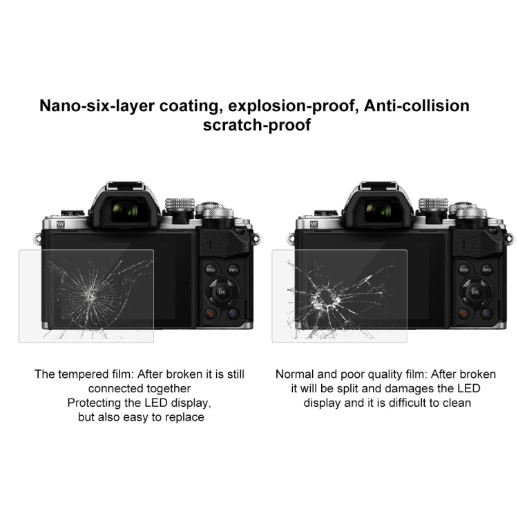 PULUZ 2.5D 9H Tempered Glass Film for Olympus EM10 / II / III / OM-D / EM-1/ II / III / E-P5 / E-PL7 / E-PL8 / 8 / 9 EM5 II / PEN-F / EM1X, Nikon 1V3, Panasonic GF6 / G99 / GX7III GX8 / GH3, Fujifilm X-H1 by PULUZ
