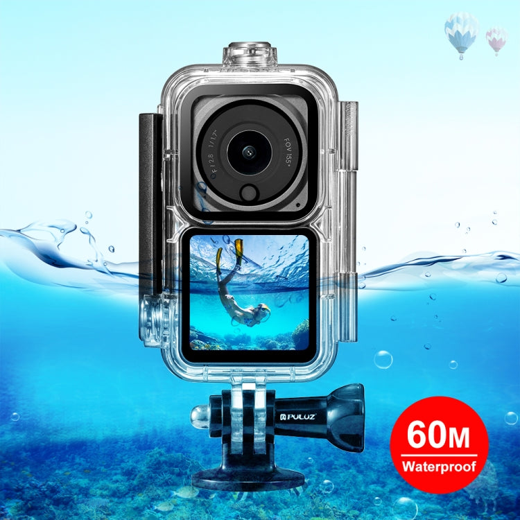PULUZ 60m Waterproof Housing Diving Case for DJI Action 2 Camera Unit / Action 2 Power Combo / Action 2 Dual-Screen Combo(Transparent) by PULUZ