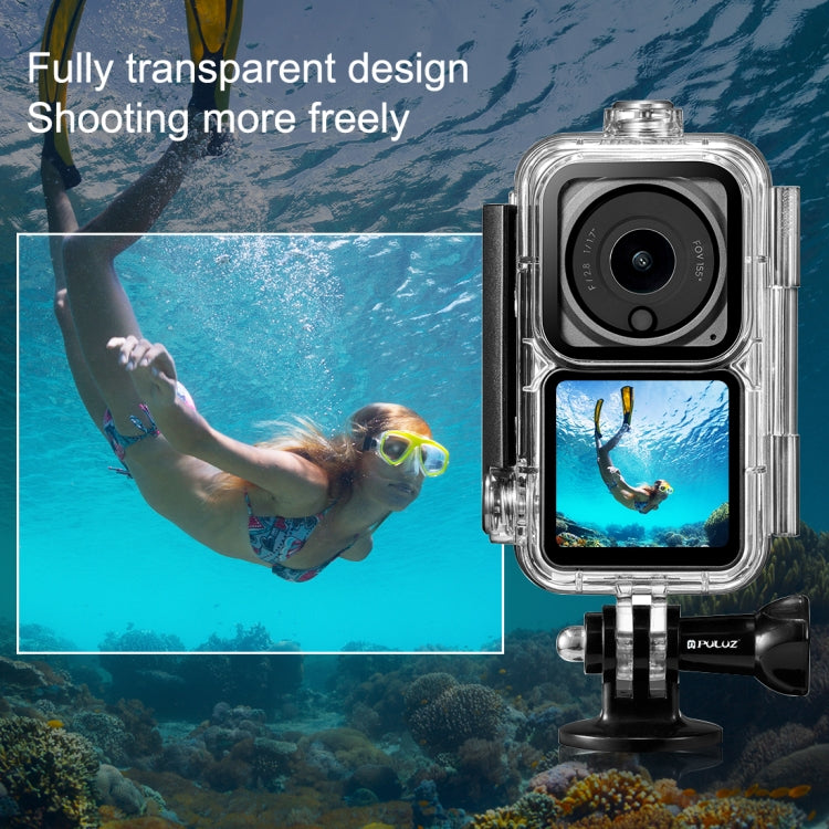 PULUZ 60m Waterproof Housing Diving Case for DJI Action 2 Camera Unit / Action 2 Power Combo / Action 2 Dual-Screen Combo(Transparent) by PULUZ