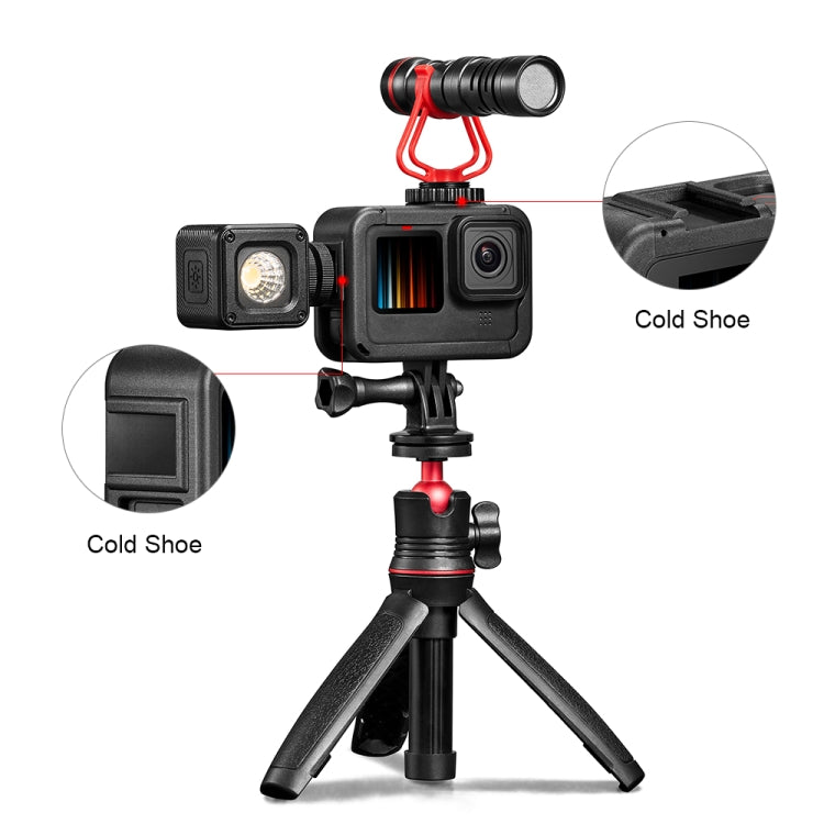 PULUZ Chargeable PA Frame Mount Cage with Cold Shoe Base Slot for GoPro HERO13 Black /12 Black /11 Black /11 Black Mini /10 Black /9 BlackBlack) by PULUZ