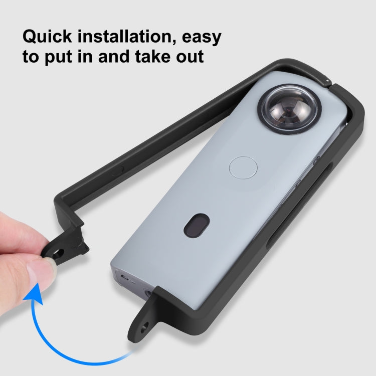 PULUZ PC ABS Plastic Protective Frame for Ricoh Theta SC2, with Adapter Mount & Screw(Black) by PULUZ