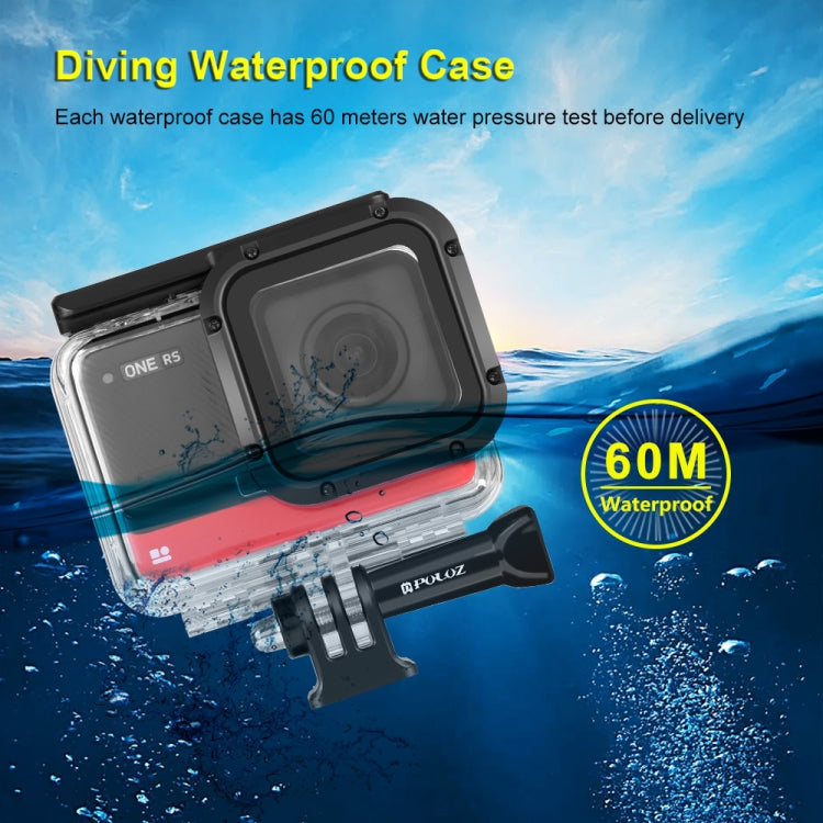 PULUZ 60m Underwater Depth Diving Case Waterproof Camera Housing for Insta360 One RS 4K Edition(Transparent) by PULUZ