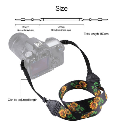 PULUZ Retro Ethnic Style Multi-color Series Sunflower Shoulder Neck Strap Camera Strap for SLR / DSLR Cameras by PULUZ