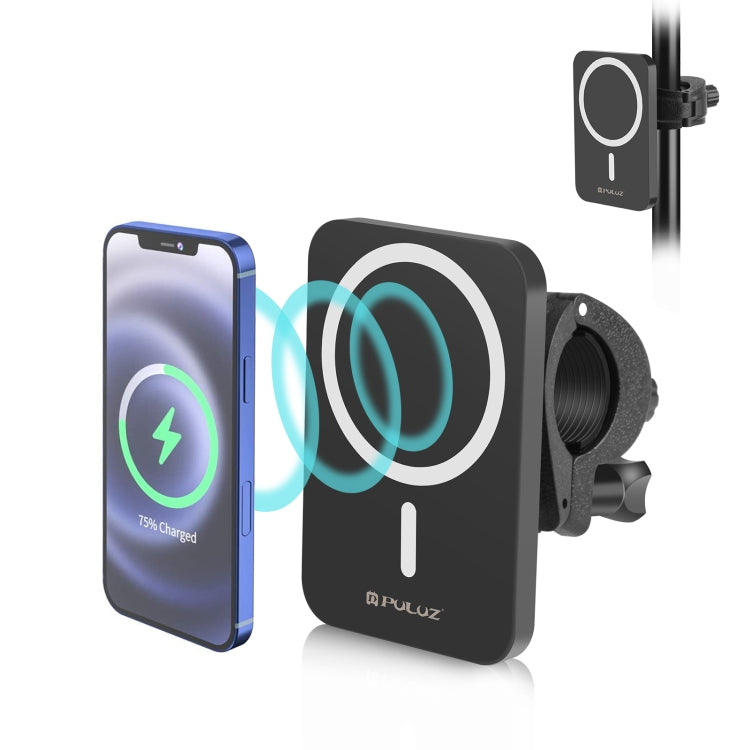 PULUZ 15W Magnetic Qi Wireless Charger Vlogging Phone Clamp Holder(Black) by PULUZ