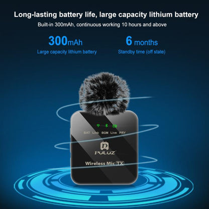 PULUZ Wireless Lavalier Microphone for Type-C Phone, Type-C Receiver(Black) by PULUZ