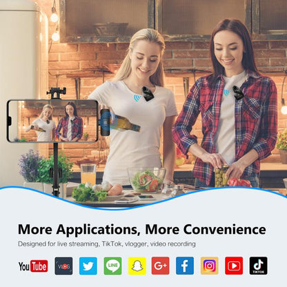 PULUZ Wireless Lavalier Microphone for Type-C Phone, Type-C Receiver and Dual Microphones (Black) by PULUZ