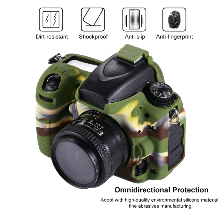 PULUZ Soft Silicone Protective Case for Nikon D750(Camouflage) by PULUZ