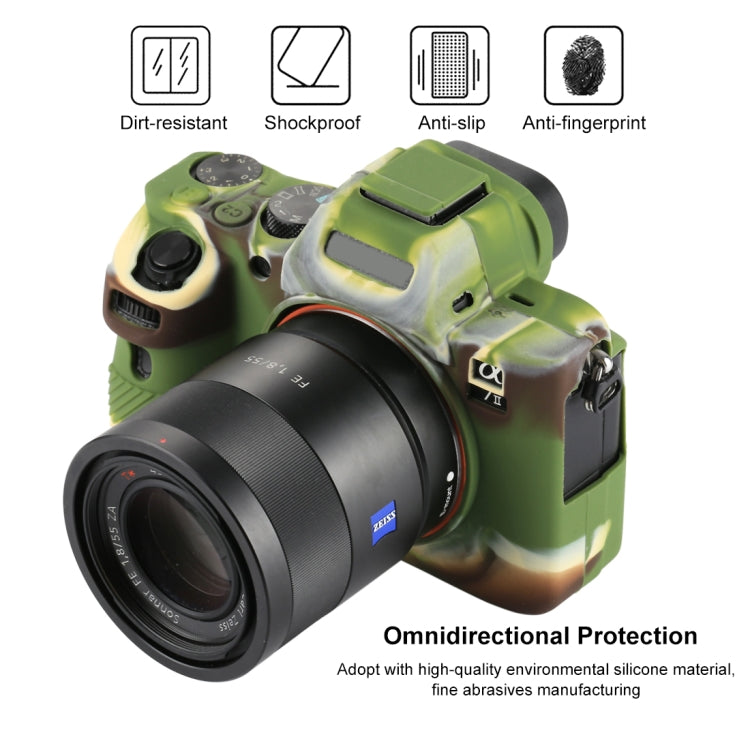 PULUZ Soft Silicone Protective Case for Sony ILCE-7MII / 7SMII / 7RMII(Camouflage) by PULUZ