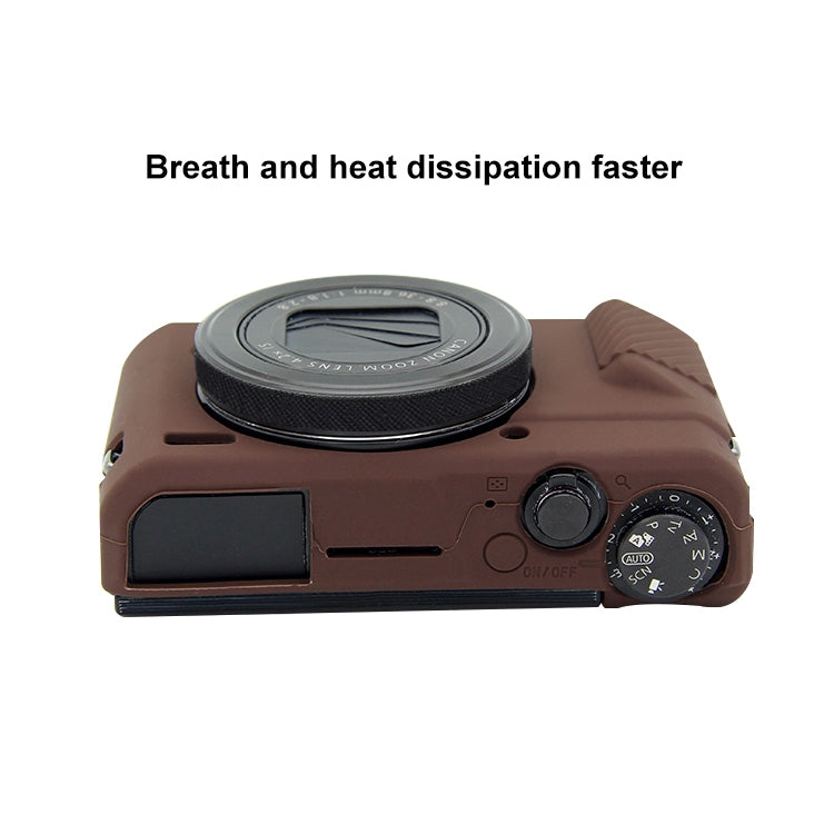 PULUZ Soft Silicone Protective Case for Canon EOS G7 X Mark II(Coffee) by PULUZ