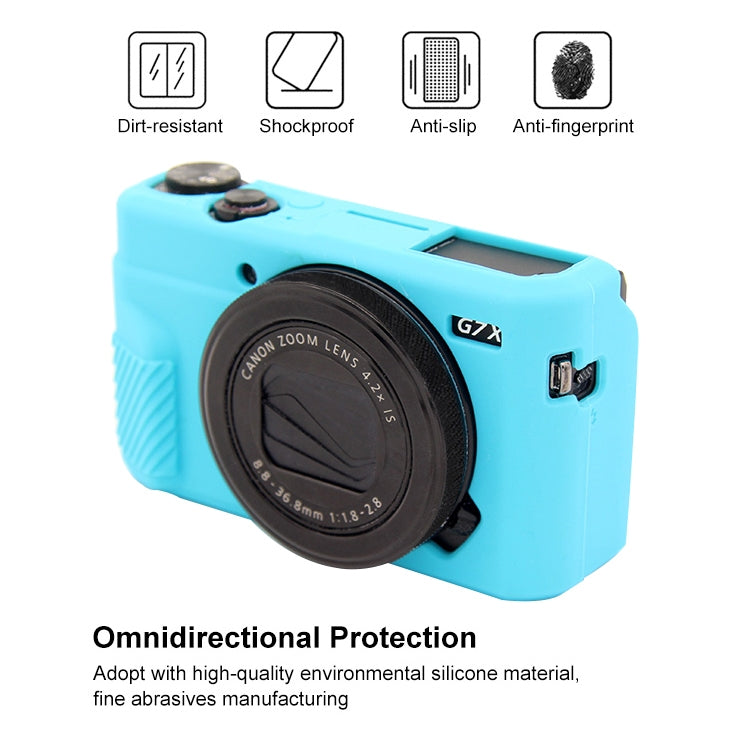 PULUZ Soft Silicone Protective Case for Canon EOS G7 X Mark II(Blue) by PULUZ