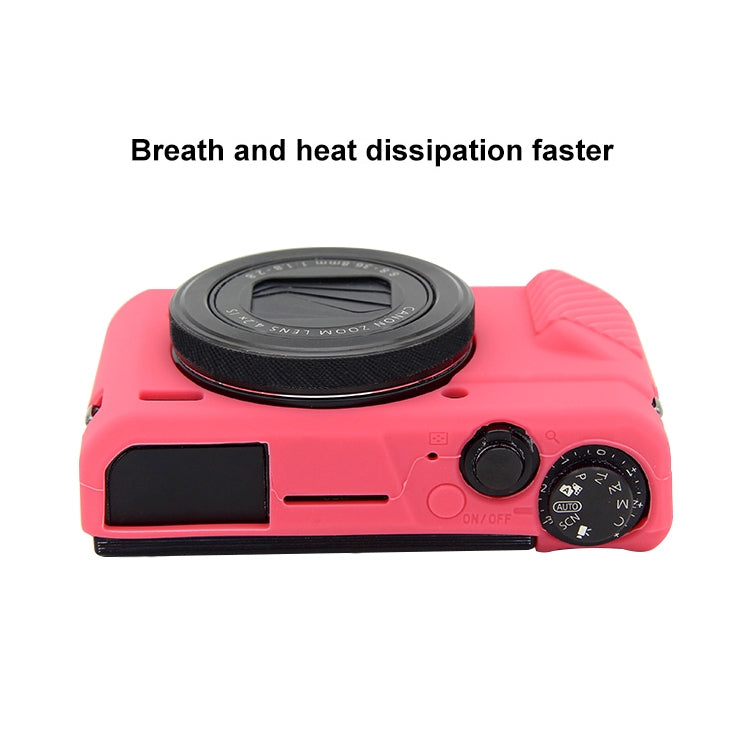 PULUZ Soft Silicone Protective Case for Canon EOS G7 X Mark II(Rose Red) by PULUZ