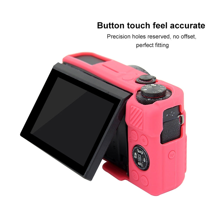 PULUZ Soft Silicone Protective Case for Canon EOS G7 X Mark II(Rose Red) by PULUZ