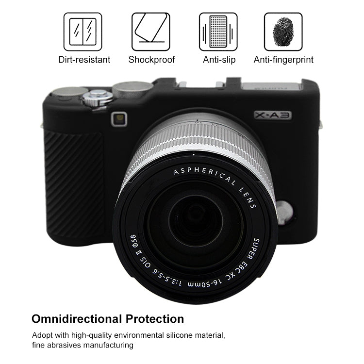 PULUZ Soft Silicone Protective Case for FUJIFILM X-A3 / X-A10(Black) by PULUZ