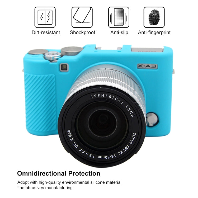 PULUZ Soft Silicone Protective Case for FUJIFILM X-A3 / X-A10(Blue) by PULUZ