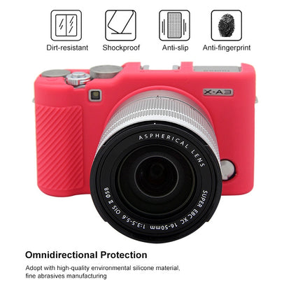 PULUZ Soft Silicone Protective Case for FUJIFILM X-A3 / X-A10(Rose Red) by PULUZ