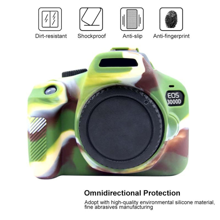 PULUZ Soft Silicone Protective Case for Canon EOS 3000D / 4000D(Camouflage) by PULUZ