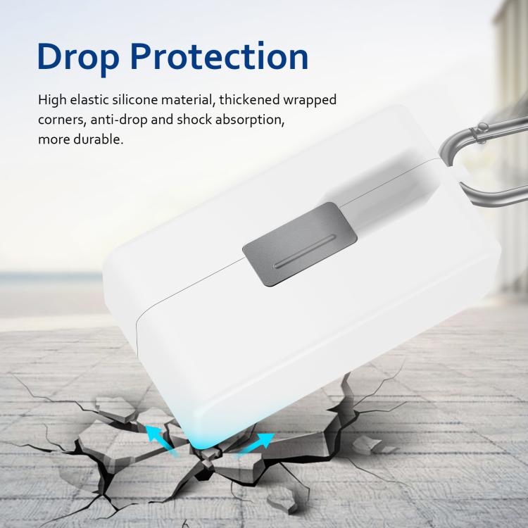 For DJI Mic 2 PULUZ Charging Case Silicone Scratch-proof Protective Cover (White) by PULUZ