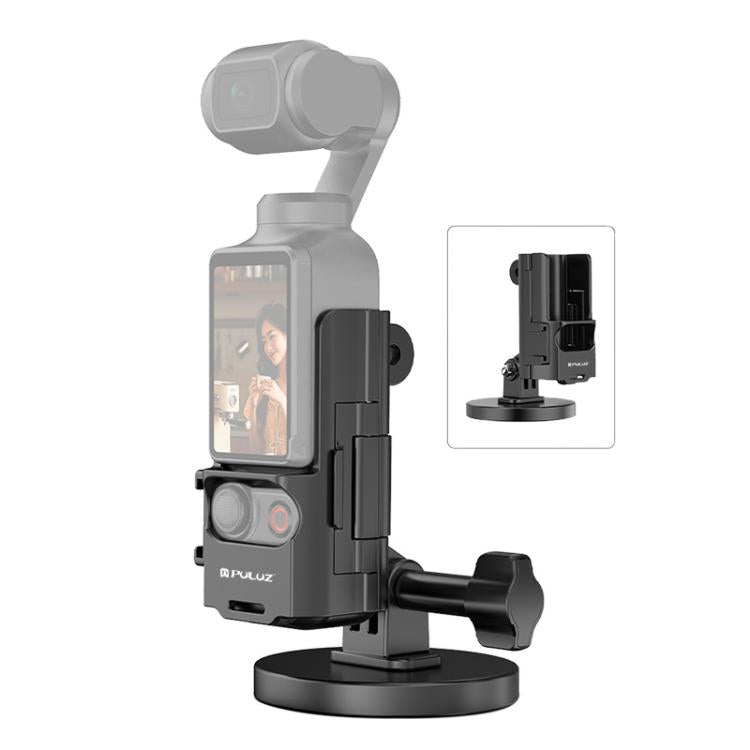 For DJI OSMO Pocket 3 PULUZ Protective Frame Magnetic Desktop Mount Angle Adjustable Base (Black) by PULUZ