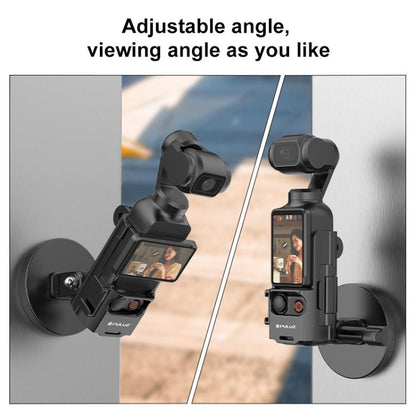 For DJI OSMO Pocket 3 PULUZ Protective Frame Magnetic Desktop Mount Angle Adjustable Base (Black) by PULUZ