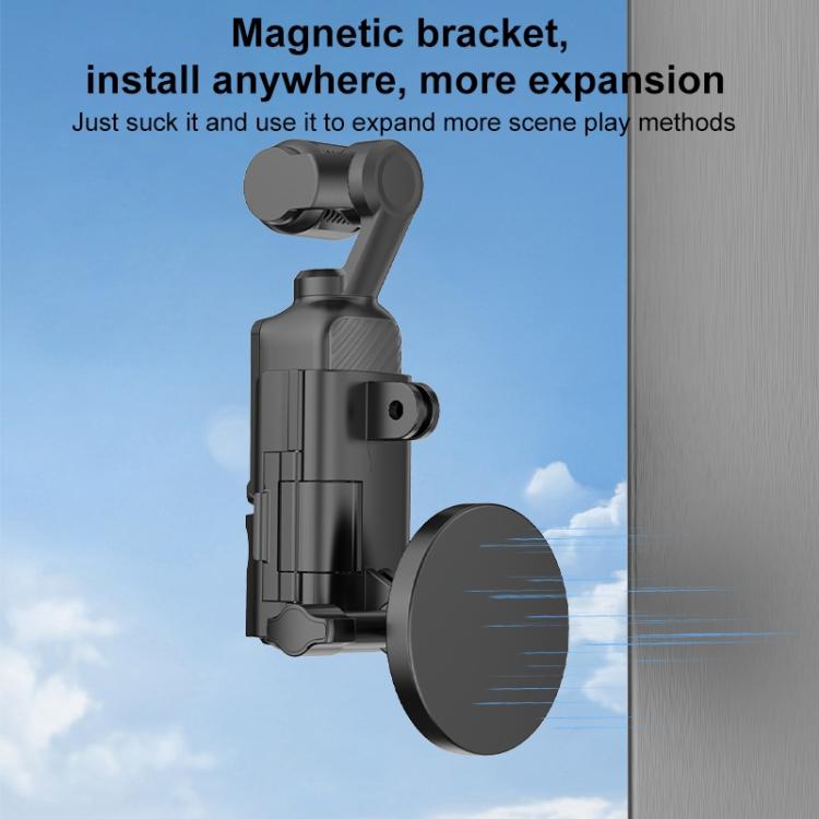 For DJI OSMO Pocket 3 PULUZ Protective Frame Magnetic Desktop Mount Angle Adjustable Base (Black) by PULUZ