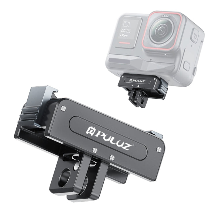 For DJI Osmo Action 5 Pro / 4 / 3 / Osmo 360 PULUZ Magnetic Quick Release Metal Base (Black) by PULUZ