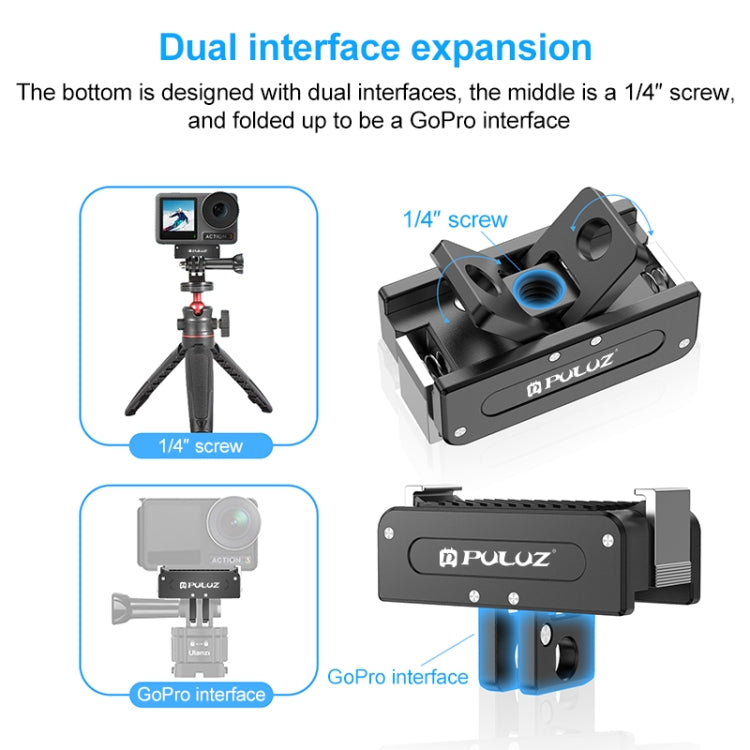 For DJI Osmo Action 5 Pro / 4 / 3 / Osmo 360 PULUZ Magnetic Quick Release Metal Base (Black) by PULUZ