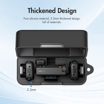 For DJI Mic Mini PULUZ Charging Case Silicone Scratch-proof Protective Cover (Black) by PULUZ