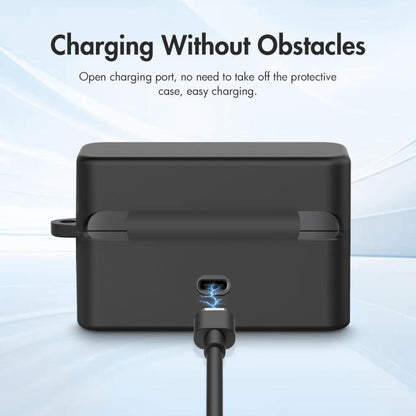 For DJI Mic Mini PULUZ Charging Case Silicone Scratch-proof Protective Cover (Black) by PULUZ