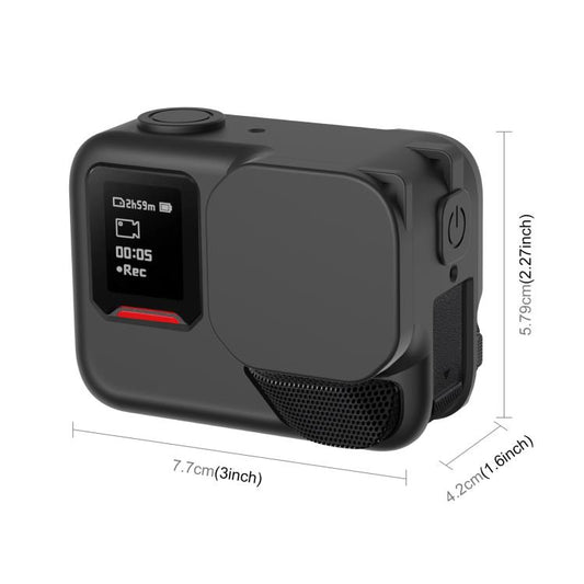 For Insta360 Ace Pro 2 PULUZ Body Silicone Protective Case with Lens Cap & Strap (Black) by PULUZ