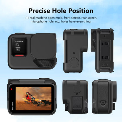 For Insta360 Ace Pro 2 PULUZ Body Silicone Protective Case with Lens Cap & Strap (Black) by PULUZ