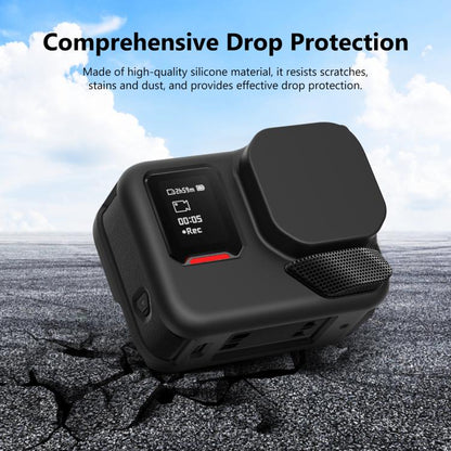 For Insta360 Ace Pro 2 PULUZ Body Silicone Protective Case with Lens Cap & Strap (Black) by PULUZ