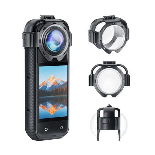 For Insta360 X5 PULUZ Snap-on Optical Tempered Glass Lens Guard Protective Cover (Transparent) by PULUZ