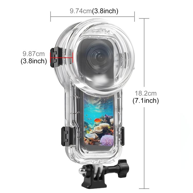 For Insta360 X5 PULUZ 60m Waterproof Sealed Diving Case (Transparent) by PULUZ