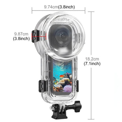 For Insta360 X5 PULUZ 60m Waterproof Sealed Diving Case (Transparent) by PULUZ