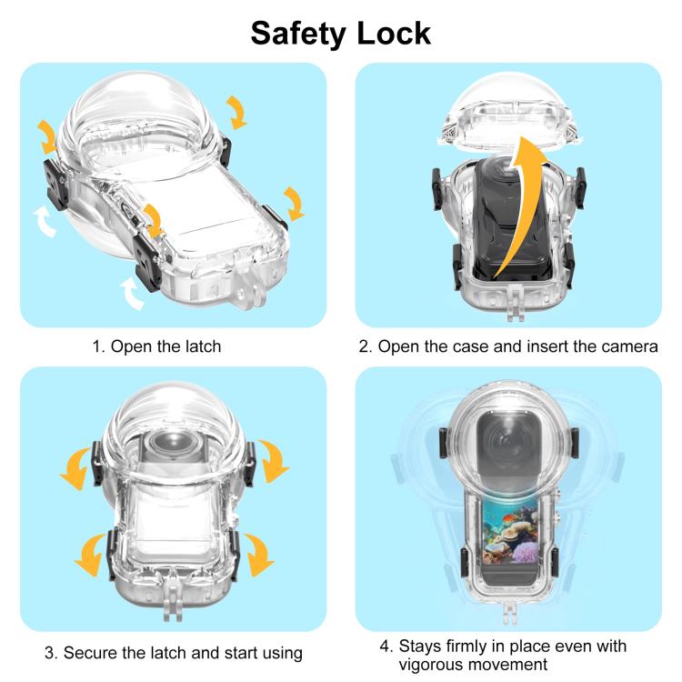 For Insta360 X5 PULUZ 60m Waterproof Sealed Diving Case (Transparent) by PULUZ