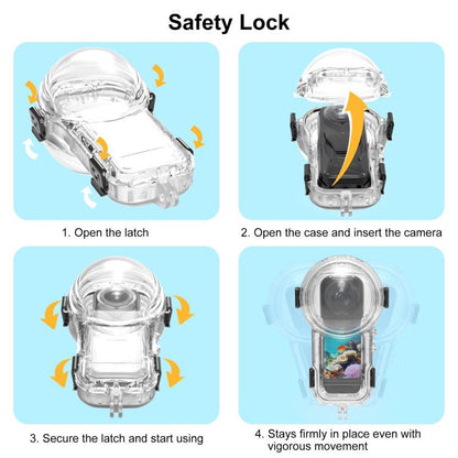 For Insta360 X5 PULUZ 60m Waterproof Sealed Diving Case (Transparent) by PULUZ